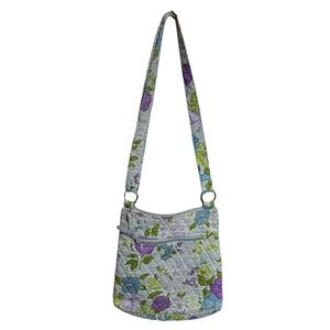 Vera Bradley Multicolor Purple,  Green Blue & Grey Floral Crossbody Bag